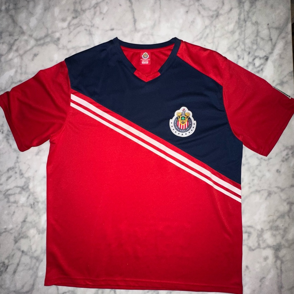 Chivas Soccer Jersey Red & Navy with Crest